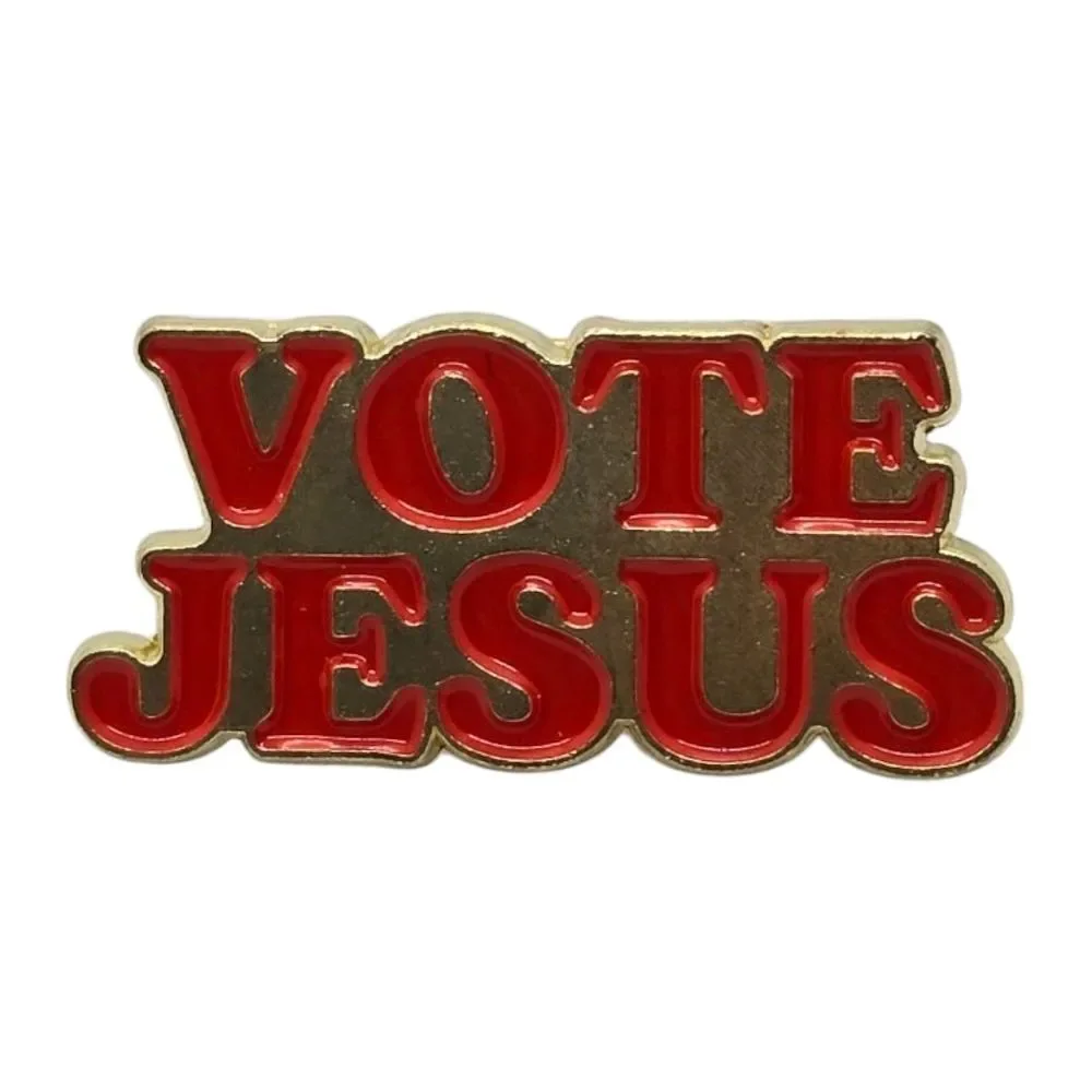 Vote Jesus Enamel Pin Christian Faith Lapel Hat Backpack Brooch NWT